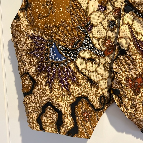 Ann Tjian for Kenar Vintage Beaded Button Down Vest SUPERB DESIGN AND Detailing - Picture 3 of 10